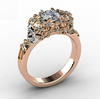 Elegant Zircon Skull Ring