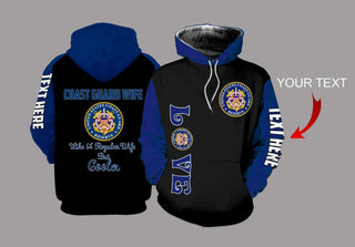 Coast Guard Wife Personalized US Unisex Size Hoodie