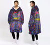 420 Gift Hippie Gift Skulls And Mushrooms Wearable Blanket Snug Hoodie