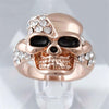 Crystal Stainless Steel Rhinestones Skull Ring