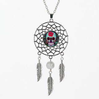 Dream Catcher Sugar Skull Pendant Necklaces