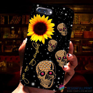 Skull Gift Sunflower Phone Case LH Skull Phone Case Sunflower Case