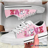 Gift For Elephant Lover Love Elephant Cute Pink Lowtop Canvas Shoes NHD