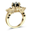 CZ Copper Crystal Skull Wings Rings