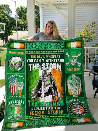 Black Pride Irish Shop Irish Devil Whisper Proud to be Irish  Blanket Quilt Blanket LN