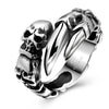 Vintage Titanium Steel Skull Claws Ring