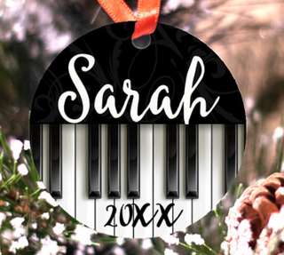Personalized Piano Ornament LH