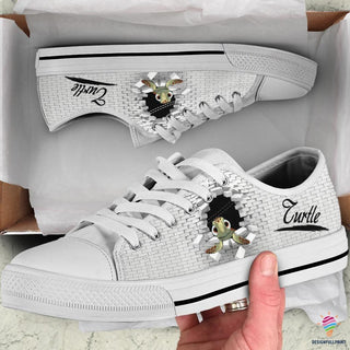Gift For Turtle Lover Turtle Break The Brick LowTop Canvas Shoes NHD