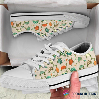 Gift For Turtle Lover Cute Turtle LowTop Canvas Shoes NHD