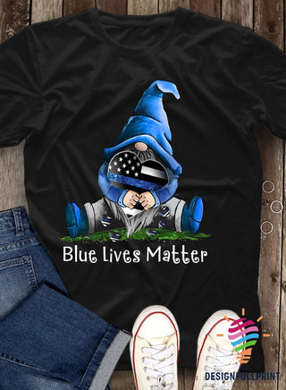 Gifts for Police Officers Gnomes Blue Lives Matter Police Unisex T Shirt HG