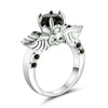 CZ Copper Crystal Skull Wings Rings