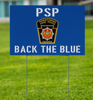 Back The Blue Yard Sign LH