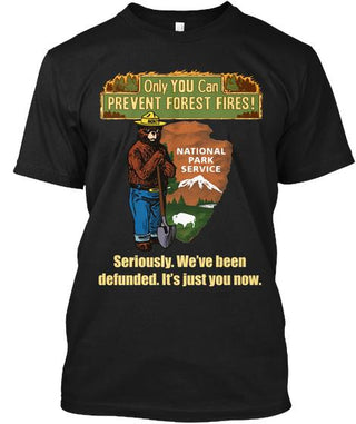 Only You Can Prevent Forest Fires Seriously We've Been Defunded Ultra Cotton Shirt