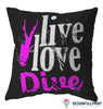 Live Love Dive Pillow Cover NHD