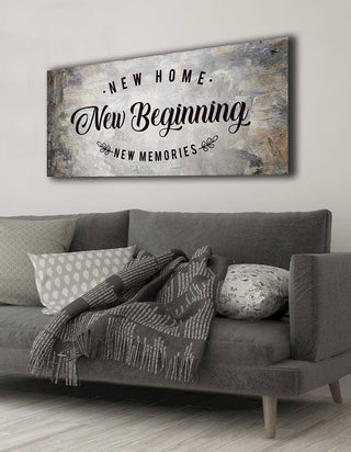 New Home New Beginning Home Deco Wall Art Canvas PA Memorial Gifts