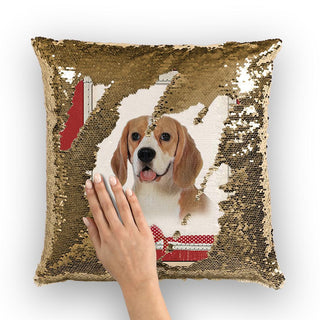 Beagle ﻿Sequin Cushion Cover - designfullprint