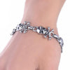 Fashion Stainless Steel Skull Charms Bracelet Men Women Punk Silver Chain Bracelets - designfullprint