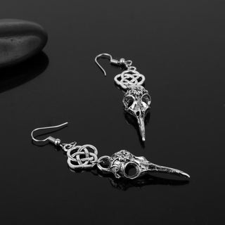 Viking Compass Rune Skull Earrings - designfullprint