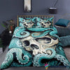 Skull Gift Octopus Skull Blue Bedding Set HG