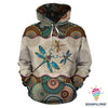 Gift For Hippie Gift For Dragon Lover Orange And Blue Dragonfies Mandala Hoodie LN