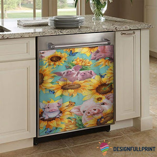 Gift For Hippie Pig With Sunflower Decor Dishwasher Cover LH Gift For Farmer