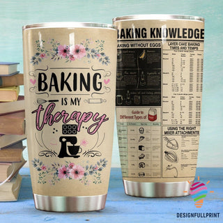 Baking Tumbler Baking Is My Therapy Tumbler LH