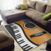 Guitar Round Rug LH Music Instrument Rug Piano Rug Music Rug Gift For Piano Lover Gifts For Guitar Players