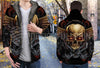 Biker Skull Chain Sherpa Fur Lined Hoodie