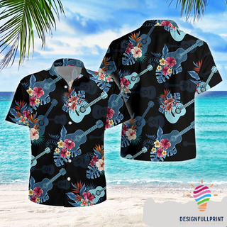 Tropical Guitar Hawaii Button Shirt
