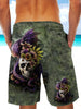 Ultra-light Drawstring 3D Skull and Dragon Shorts for Men 008 - designfullprint