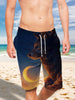 Wolf and Starry Sky Ultra-light Drawstring Shorts for Men 005 - designfullprint
