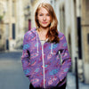 New Fashion Zip Up Hoodies - Eagle Feather Purple Zip up Hoodie 005 - designfullprint