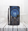 Awesome Cell Phone Wallet Case for Universal Models - Wolf Dream-catcher 005 - designfullprint