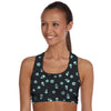 Padded Gym Fitness Sport 3D Sugar Skull and Daisy Printed Athletic Bra 003