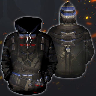 3D OW Printed Amour Hoodie 005 - designfullprint