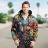 3D Colorful Abstract Skull and Girl Unisex Zip Up Hoodie 020 - designfullprint