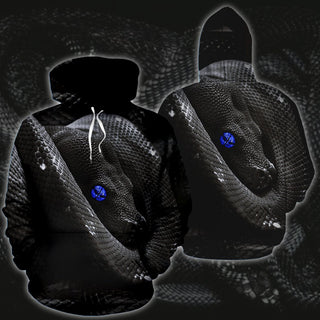 3D Blue Eye Snake Printed Hoodie 001 - designfullprint