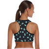Padded Gym Fitness Sport 3D Sugar Skull and Daisy Printed Athletic Bra 003 - designfullprint