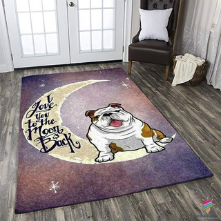 Bull Dog Lover Love You To The Moon Pet Lover Gift Dog Lover Rug CH Gifts For Dog Lovers