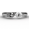 Skull Inlaid Red Rose Stainless Steel Ring
