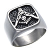 Hot Punk Masonic Skull Wedding Rings
