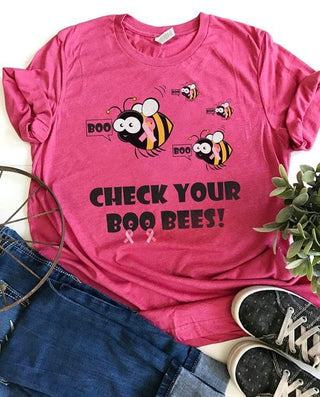 Check Your Boo Bee Breast Cancer Awareness Pink Ribbon Tshirt HG