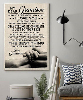 Gift For Mom Gift For Grandma Dear My Grandson From Grandma Family Bond Poster PA