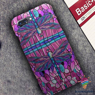 Gift For Dragonfly Lover Dragonfly Purple And Blue Stone Phone Case LN