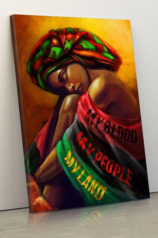 Black Pride Patriot Beautiful Gorgeous Black Woman Wall Art Canvas PA