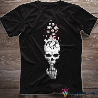 Skull Gift Skull Love Planet Black TShirt CH