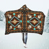 Gift For Native American Teal And Brown Native American Pattern Blanket HG
