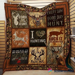 Gift For Hunting Lover Deer Hunting Burn To Hunt Sherpa and Quilt Blanket CH