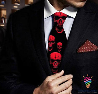 Skull Gift Red Skull Tie HG