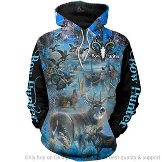 Gift For Hunting Lover Bow Hunter Blue Hoodie LN